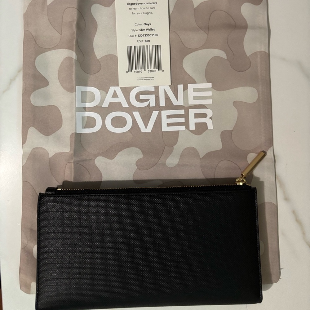 Dagne Dover Slim Wallet Onyx Black  Compact & Stylish New With Tags